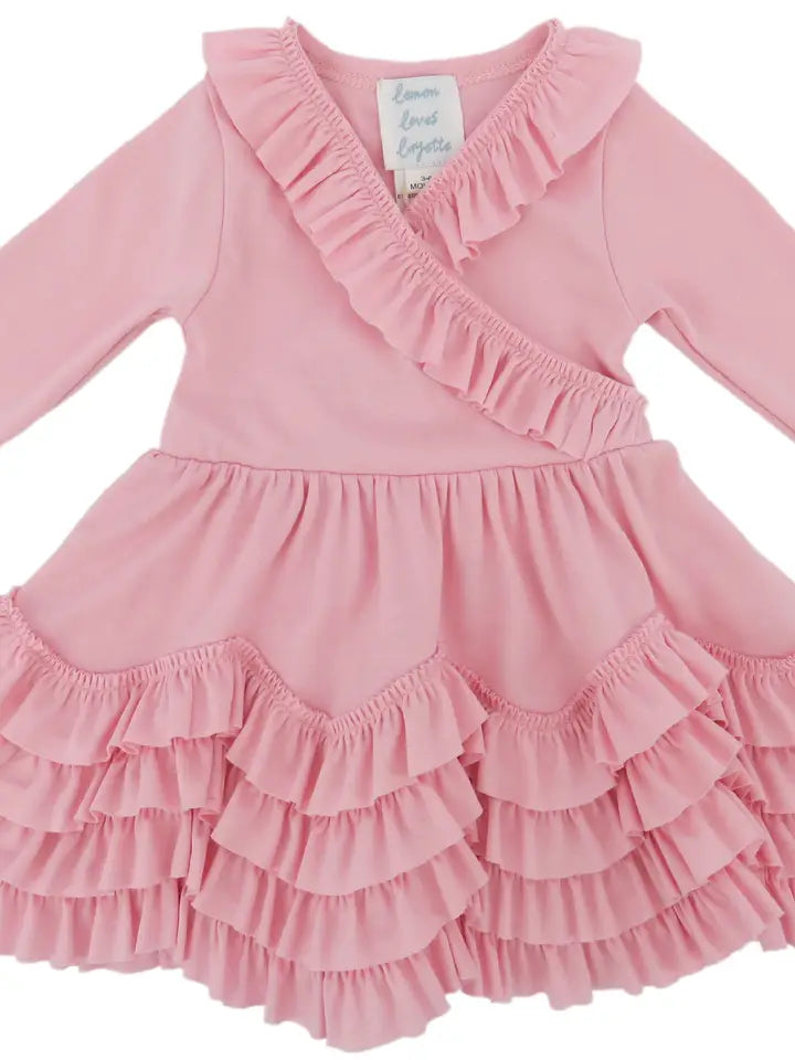 Lemon Loves Lime Layette Basic-Grace Dress Rose Shadow