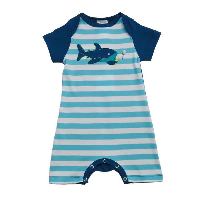 Lemon Loves Lime Baby-Shark Bubble Romper (Size 18-24m)