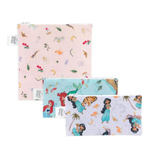 Bumkins Reusable Snack Bag, 3-Pack: Princess Magic, Ariel, and Jasmine