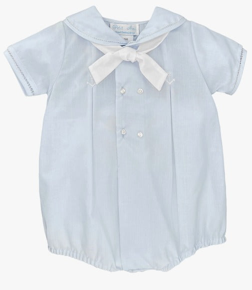 Petit Ami Romper with Anchor Embroidery