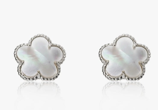 Lmts Silver Flower Stud Earrings
