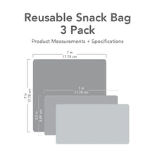 Bumkins Reusable Snack Bag, 3-Pack: Princess Magic, Ariel, and Jasmine