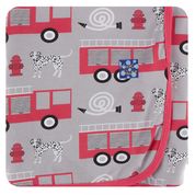 KICKEE PANTS BIB SET FEATHER FIRE FIGHTER FLAG RED CONSTRUCTION AND FLAG RED MILITARY