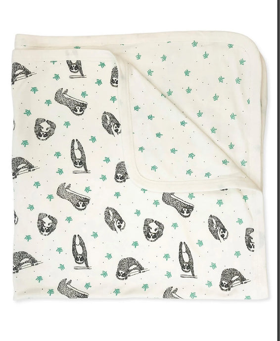 Finn + Emma 100% Organic Sloth Print Reversible Blanket
