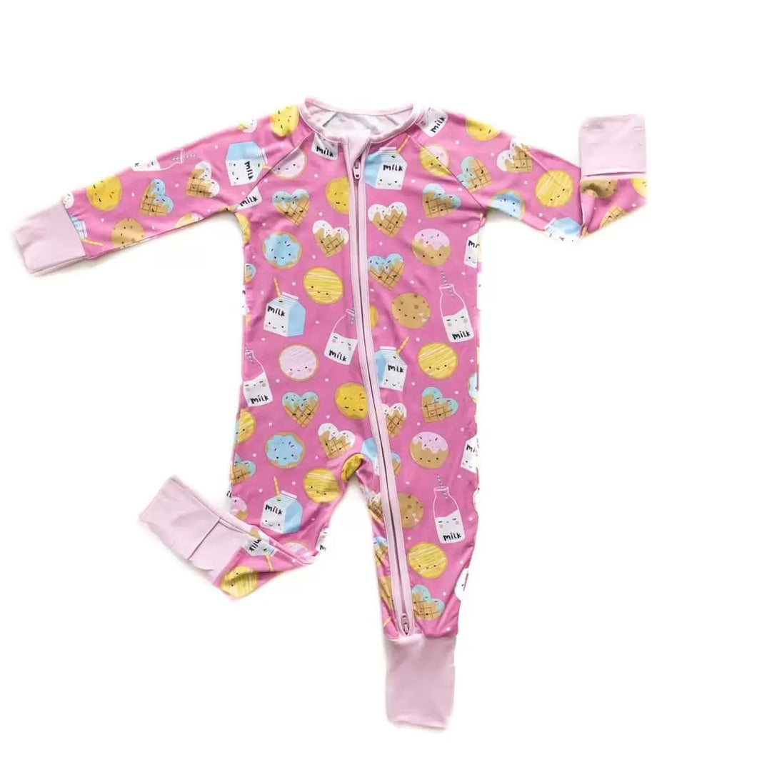 Little sleepies Milk and cookies onesie