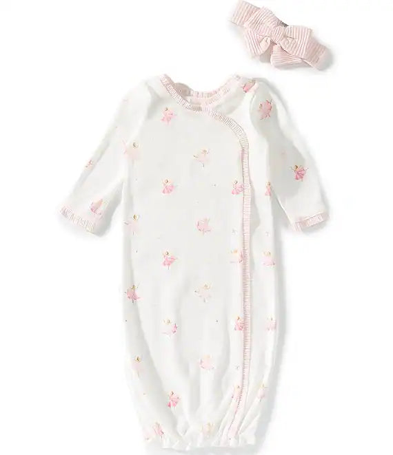 MUDPIE BALLET GOWN WHITE PRINT 2 PIECE SET