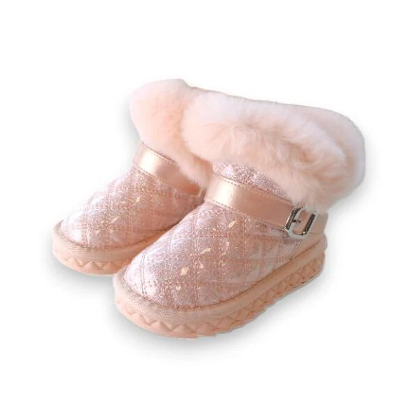 Doe a Dear - Pink Fur Trim Quilted Boot