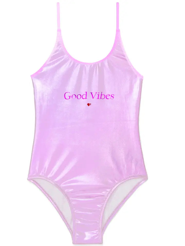 Good Vibes Metallic Pink Swimsuit