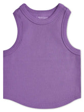 Iscream-Vivid Violet Cropped Ribbed Racerback Tank Top (M/L)