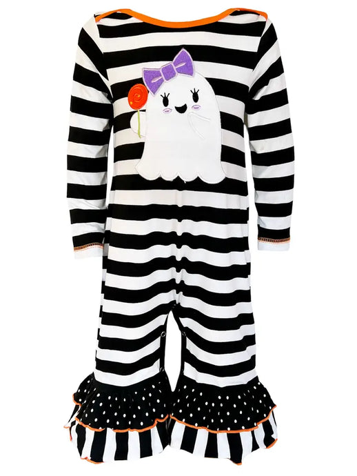 Baby Girls Friendly Ghost Halloween Romper