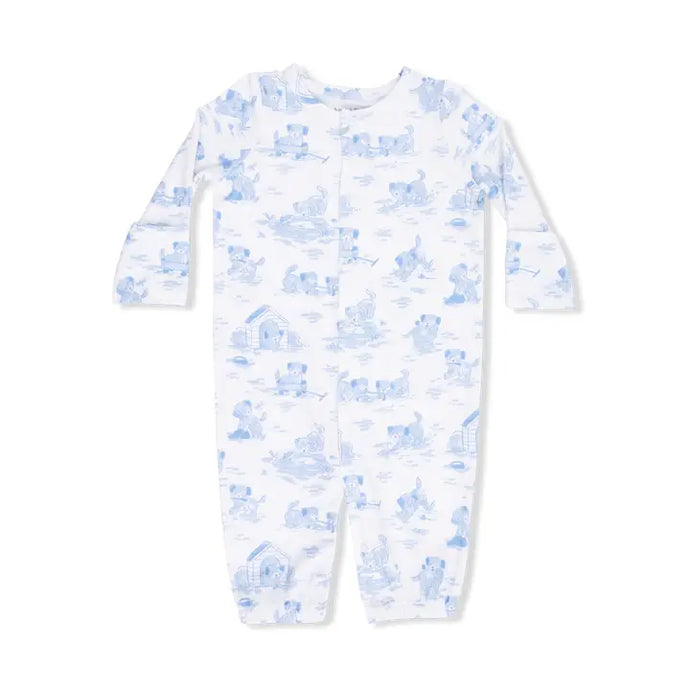 Angel Dear Puppy Toile Blue - Convertible Gown 0-3M
