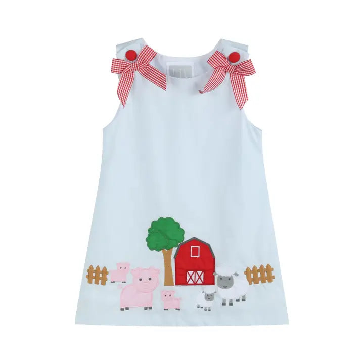 Lil Cactus Light Blue Barnyard A-Line Dress
