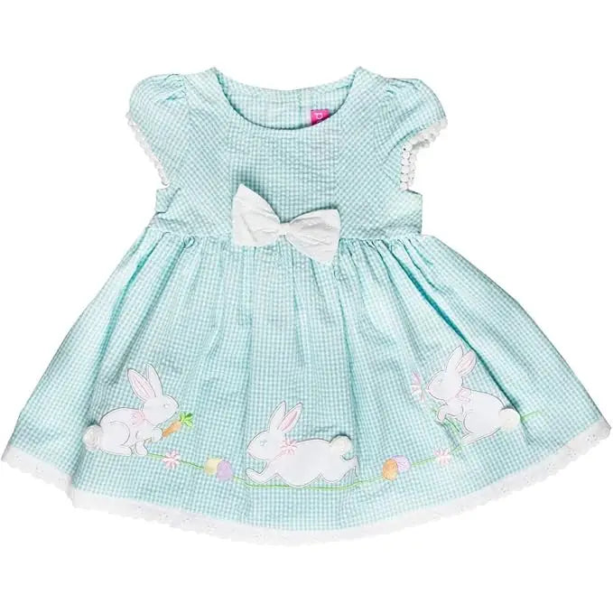 Good Lad Toddler Girls Turquoise Seersucker Dress
