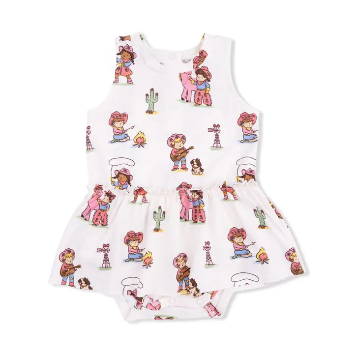 Angel Dear Vintage Cowgirls - Bodysuit with Skirt