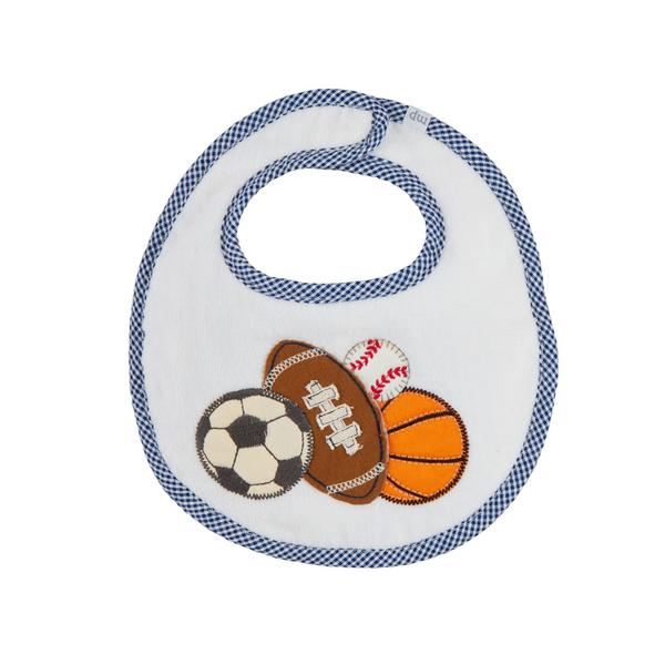 Mudpie Sports Ball Applique Terry Bib