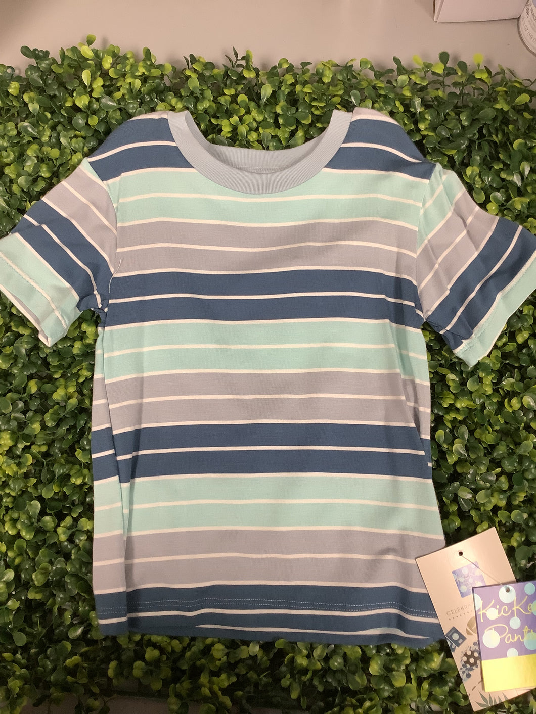 Kickee Pants Print Short Sleeve Easy Fit Crew Neck Tee- Sport Stripe
