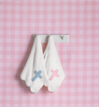 MUDPIE CHENILLE CROSS BLANKET BLUE OR PINK