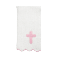 MUDPIE CHENILLE CROSS BLANKET BLUE OR PINK