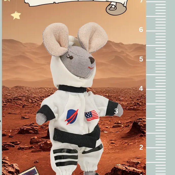 LEVLOVS Astronaut Mouse in A Box with the Bedding White