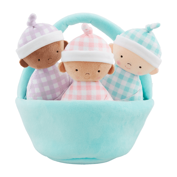 MUDPIE BASKET OF BABY DOLLS