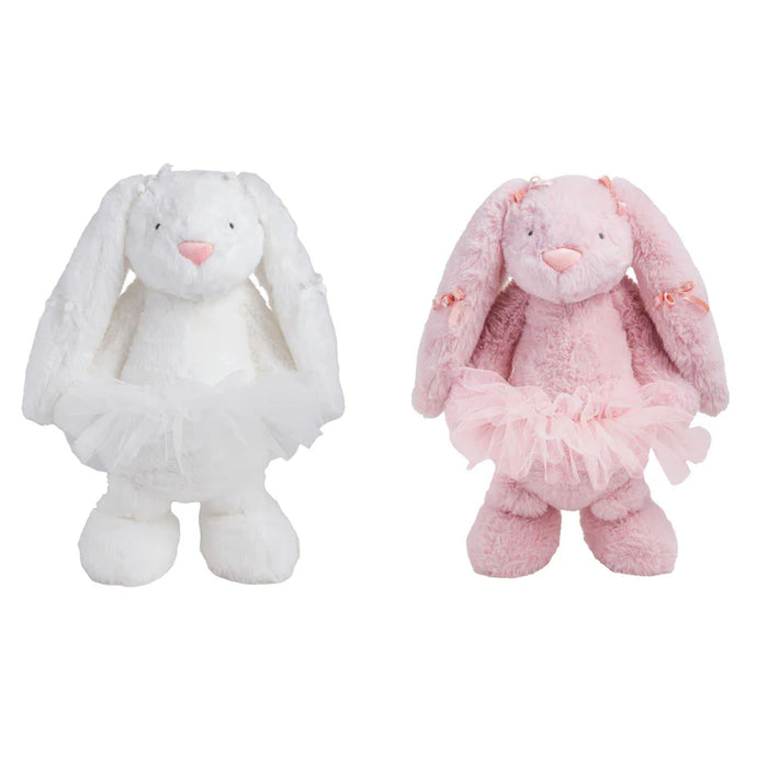 MUDPIE BOW BUNNY PLUSH IVORY OR PINK