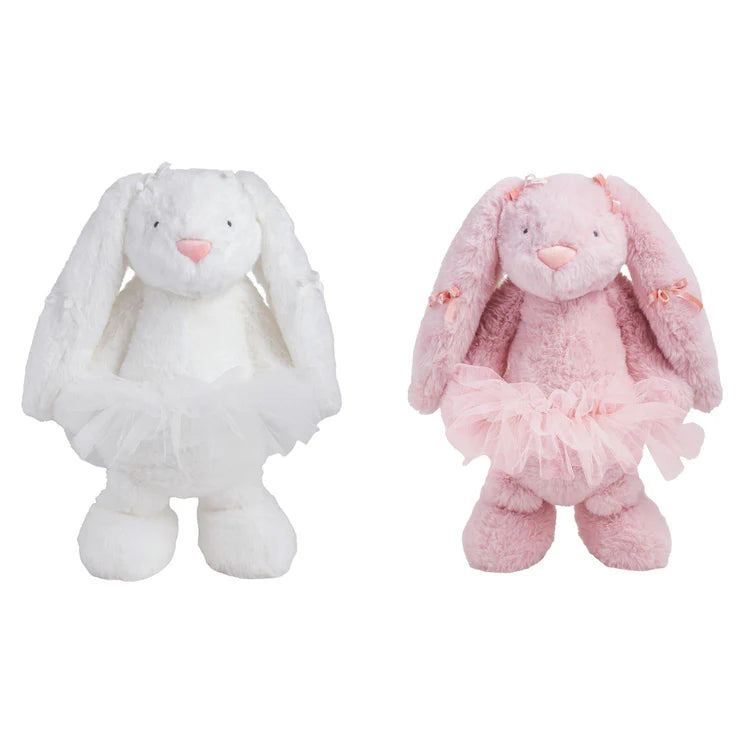 MUDPIE BOW BUNNY PLUSH IVORY OR PINK
