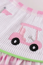 Abby & Evie Pink golf embroidery gingham dress