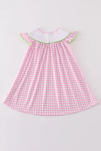 Abby & Evie Pink golf embroidery gingham dress