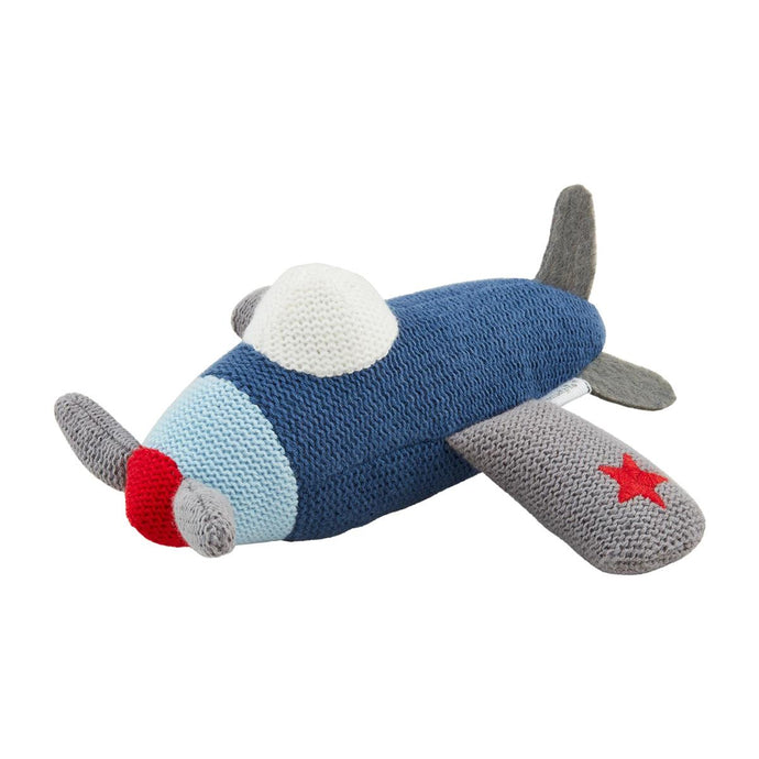 Mudpie Sweater Knit Plane Rattle