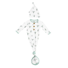 Knotted Gown with Hat Set in Eucalyptus - Newborn