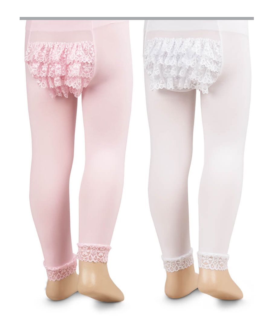 Jefferies Socks Microfiber Rhumba Lace Footless Tights 1 Pair 18-24m