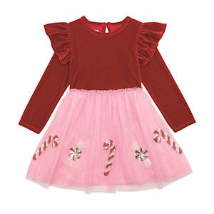 Mudpie Candy Cane Tutu Dress