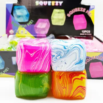 Marbled Cube Shaped Squishy Toy
