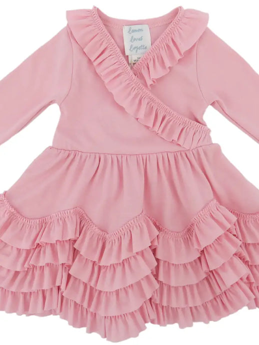 Lemon Loves Lime Layette Basic-Grace Dress Rose Shadow