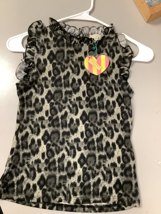 Hayden Girls Black Leopard Sleeveless Top