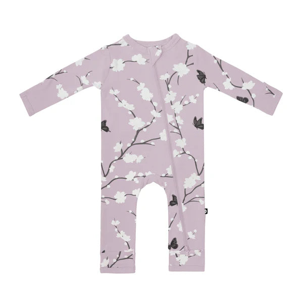 (CD)Kyte／Kyte Kyte BABY Baby Girls Bamboo Bow Print Zip Front Footie