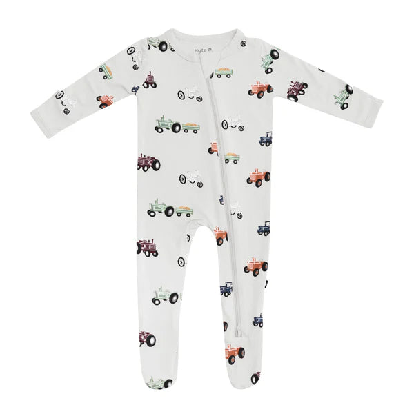 Kyte Baby Zippered Footie in Tractor