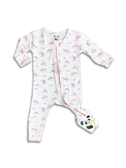 Unicorn Bamboo Convertible Footie - Newborn