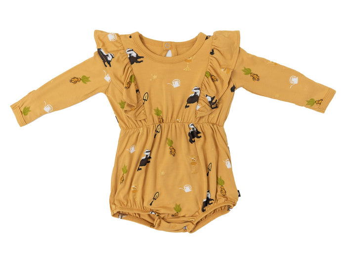 Kyte Long Sleeve Bubble Romper in Hufflepuff