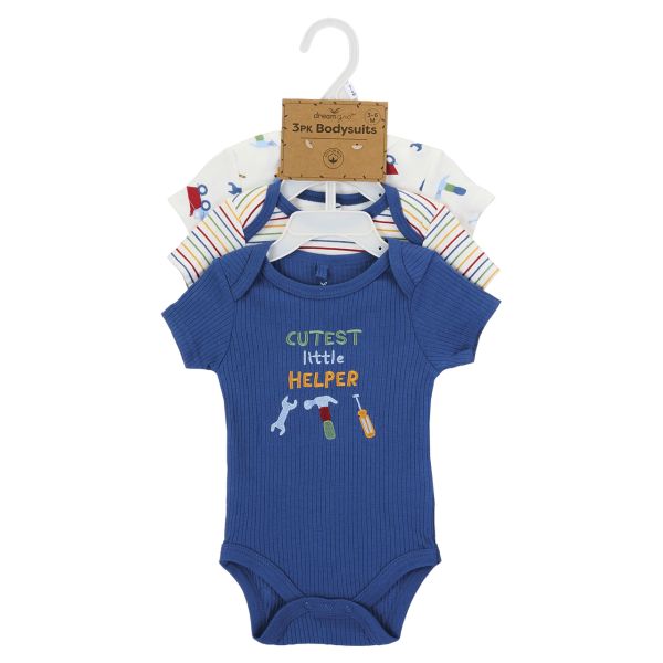 3-Piece Baby Bodysuit Set - Blue