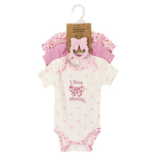 4-Piece Baby Bodysuits & Teether Set - I Love Mommy