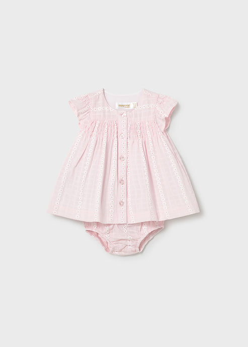 Mayoral Newborn Girl Chiffon Dress- Baby Pink
