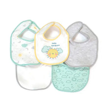 Rene Rofe 5 Pack Soft Cotton Poly Embroidered Baby Bibs