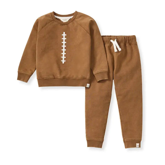Burt's Bees Baby Acid Wash Football Infant Sweatshirt Set