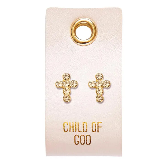 Child of God - Circle Cross - Stud Earrings