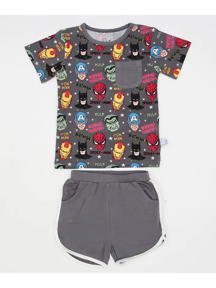 Ceddy & Ria Superheroes daywear short set bamboo