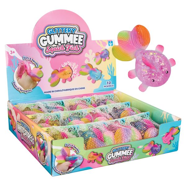 Glittery Gummee Squish Fish Toy