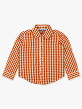 Rugged Butts Boys Classic Rust Gingham Long Sleeve Button Down
