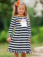 Girls Friendly Ghost Halloween Swing Dress