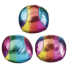 Mini Rainbow Metallic Hacky Sack Kick Balls